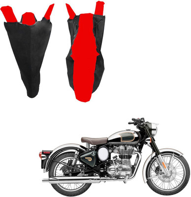 RiderShine Waterproof Two Wheeler Cover for Royal Enfield(Classic Chrome, Black, Red)