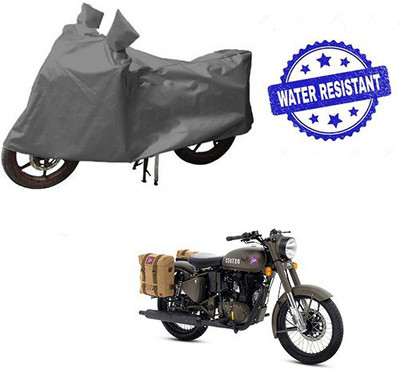 DeepShakshi AUTOMOTIVE Waterproof Two Wheeler Cover for Royal Enfield(Classic 500, Grey)