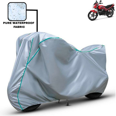Delphinium Waterproof Two Wheeler Cover for Hero(Passion Plus, Silver)