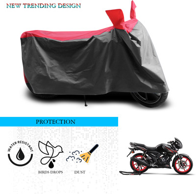 ANTHUB Waterproof Two Wheeler Cover for TVS(Apache, Grey, Red)
