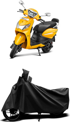 amtec Waterproof Two Wheeler Cover for Hero(Pleasure+ 110, Black)