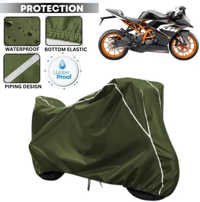 kerwa Waterproof Two Wheeler Cover for KTM(RC 125, Green, White)