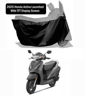 Amexride Two Wheeler Cover for Honda(Activa, Grey, Black)
