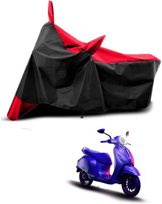 KEDIT Two Wheeler Cover for Bajaj(Chetak, Red, Black)