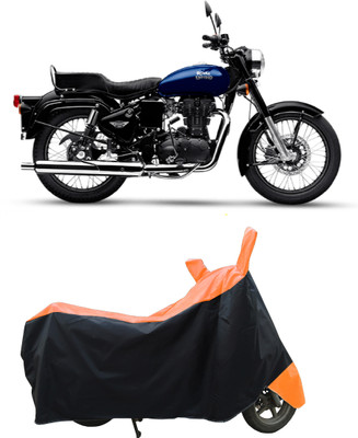 Coxtor Waterproof Two Wheeler Cover for Royal Enfield(Bullet 350 New BS6, Orange)