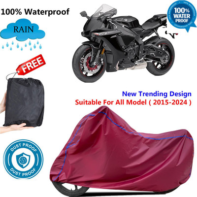 AutoGalaxy Waterproof Two Wheeler Cover for Yamaha(YZF R1M BS6, Maroon)