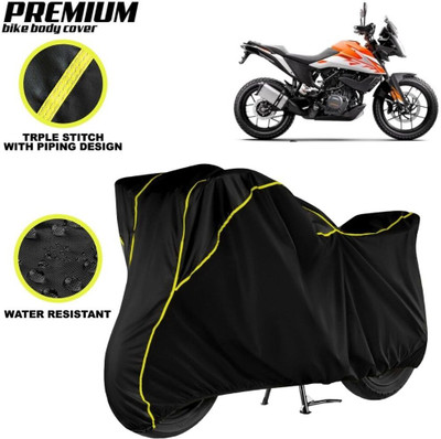 kerwa Waterproof Two Wheeler Cover for KTM(390 Adventure, Black, Yellow)