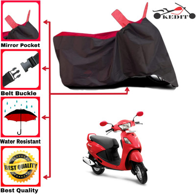 AASHTIK MART Two Wheeler Cover for Hero(Pleasure Plus, Red, Black)