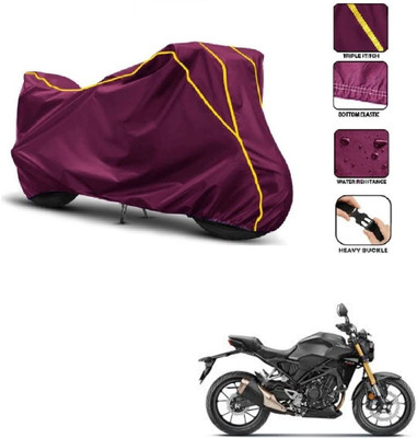 Car Life Two Wheeler Cover for Honda(CB300R, Maroon, Yellow)