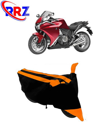 RRZ Waterproof Two Wheeler Cover for Honda(VFR 1200F, Black, Orange)