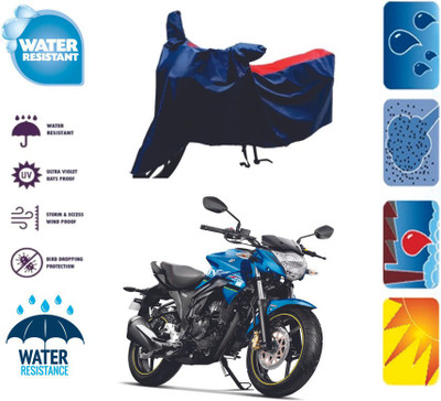 RTS COLLECTIONS Waterproof Two Wheeler Cover for Suzuki(Gixxer, Red, Blue)
