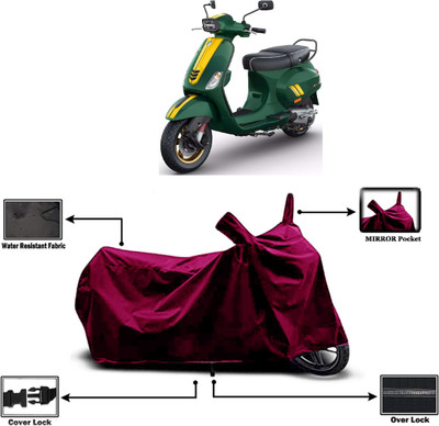 Amexride Two Wheeler Cover for Piaggio(Vespa SXL 150, Maroon)