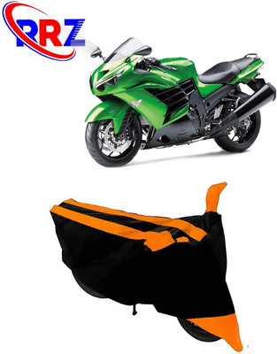 RRZ Waterproof Two Wheeler Cover for Kawasaki(Ninja ZX-14R, Black, Orange)