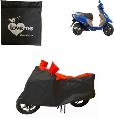 Love Me Waterproof Two Wheeler Cover for TVS(Scooty Zest 110, Red, Black)