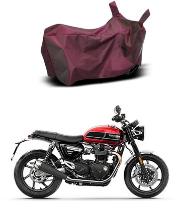 Mdstar Waterproof Two Wheeler Cover for Triumph(Speed Twin, Maroon)