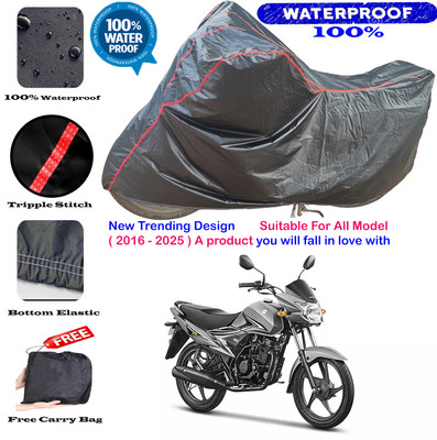 AutoGalaxy Waterproof Two Wheeler Cover for Suzuki(Hayate, Black, Red)