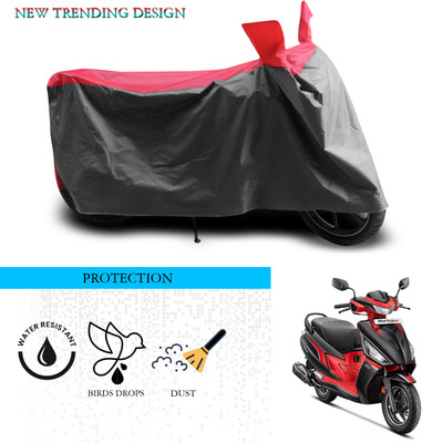 ANTHUB Waterproof Two Wheeler Cover for Hero(Motocorp Maestro Electric, Grey, Red)