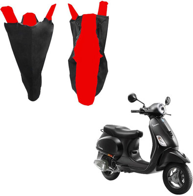 RiderShine Waterproof Two Wheeler Cover for Piaggio(Vespa, Black, Red)