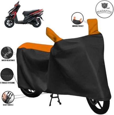 MADAFIYA Waterproof Two Wheeler Cover for Honda(Grazia, Black, Orange)