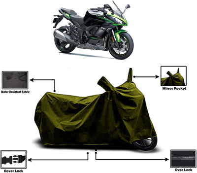 Amexride Two Wheeler Cover for Kawasaki(Ninja 1000, Green)
