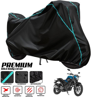 ZAQE Two Wheeler Cover for Yamaha(FZ25 BS6, Black, Blue)