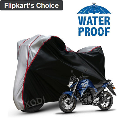 xodi Waterproof Two Wheeler Cover for Yamaha(FZ V3 BS6, Silver, Black)