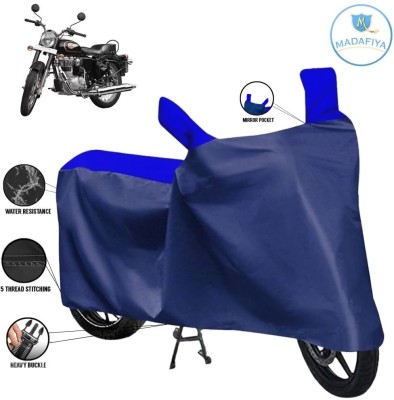 MADAFIYA Waterproof Two Wheeler Cover for Royal Enfield(Bullet 350, Blue, Multicolor)