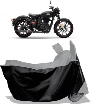 Amexride Two Wheeler Cover for Royal Enfield(Classic Stealth Black BS6, Multicolor)