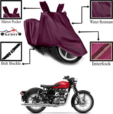 AASHTIK MART Two Wheeler Cover for Royal Enfield(Classic Gunmetal, Maroon)