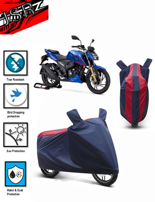 J S R Waterproof Two Wheeler Cover for TVS(Apache RTR 200 4V, Blue, Red)