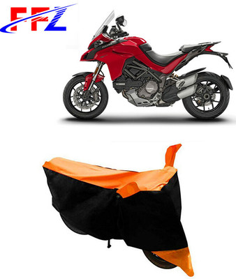 FFZ Waterproof Two Wheeler Cover for Ducati(Multistrada 1260, Black, Orange)