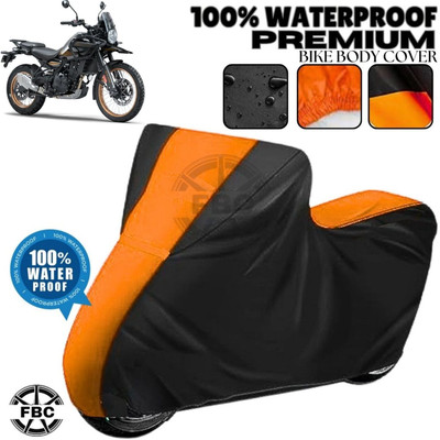 FBC Waterproof Two Wheeler Cover for Royal Enfield(Himalayan, Black, Orange)