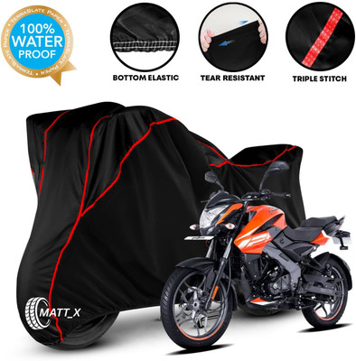 MATT_X Waterproof Two Wheeler Cover for Bajaj(Pulsar 125, Black, Red)