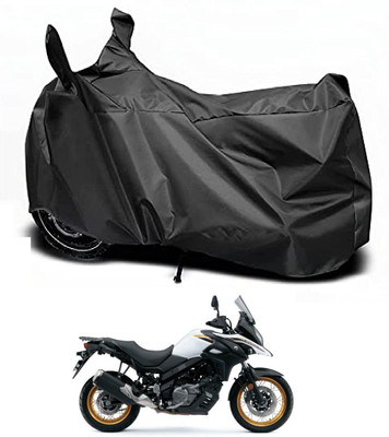 Auto Hub Waterproof Two Wheeler Cover for Suzuki(V-Strom 650 XT, Black)