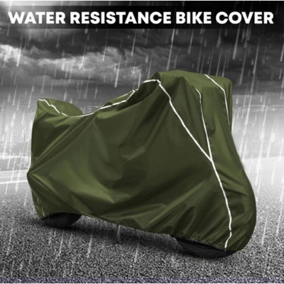 OliverX Waterproof Two Wheeler Cover for Royal Enfield(Hunter 350, Green, White)
