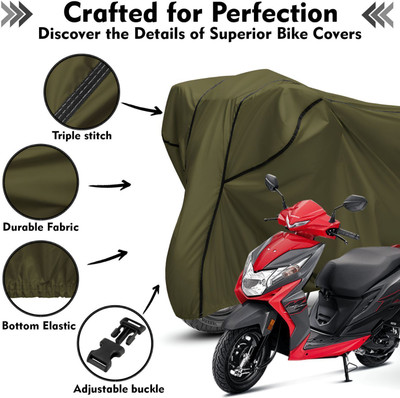 AutoGalaxy Waterproof Two Wheeler Cover for Honda(Dio, Green, Black)