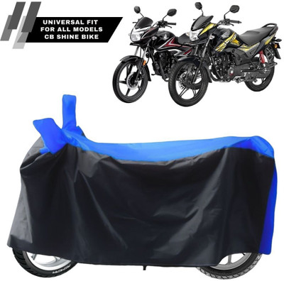 ZAQE Two Wheeler Cover for Honda(CB Shine, Black, Blue)