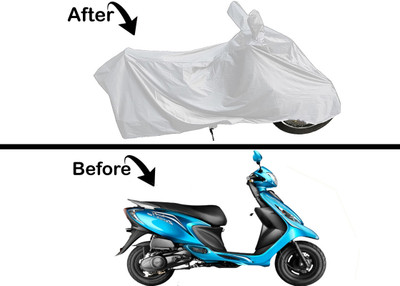 Archistylo Waterproof Two Wheeler Cover for TVS(Pep Plus BS6, Silver)