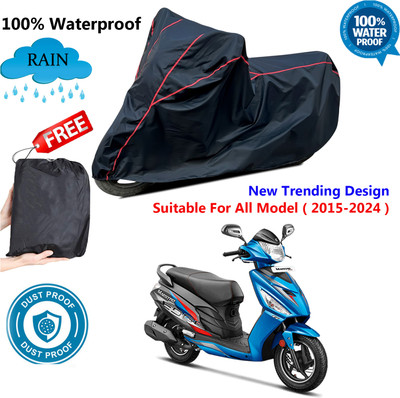 AutoGalaxy Waterproof Two Wheeler Cover for Hero(Maestro Electric, Black, Red)