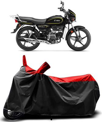 KEDIT Two Wheeler Cover for Hero(Splendor Plus, Red, Black)