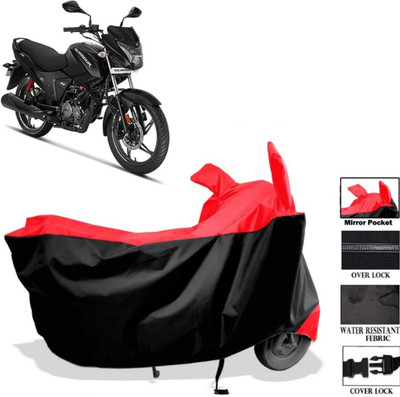 AIKOZIYA Two Wheeler Cover for Hero(Glamour, Black, Red)