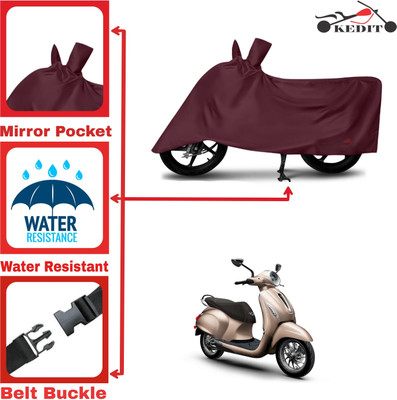 AASHTIK MART Two Wheeler Cover for Bajaj(Urbanite Chetak, Maroon)