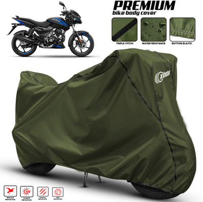xodi Waterproof Two Wheeler Cover for Bajaj(Pulsar 125 Neon BS6, Green, Black)