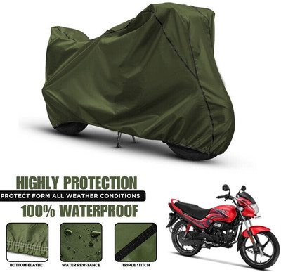 OliverX Waterproof Two Wheeler Cover for Hero(Passion, Green, Black)