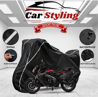 OliverX Waterproof Two Wheeler Cover for Bajaj(Pulsar NS 160, Black, White)