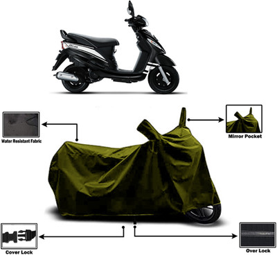 Amexride Two Wheeler Cover for Mahindra(Rodeo UZO, Green)