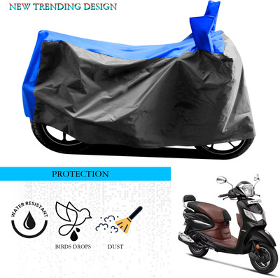SnehaSales Waterproof Two Wheeler Cover for Hero(Pleasure Plus, Grey, Blue)