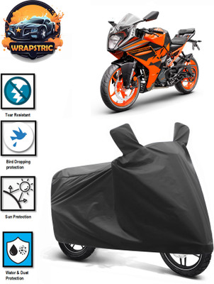 WRAPSTRIC Waterproof Two Wheeler Cover for KTM(RC 200, Black)