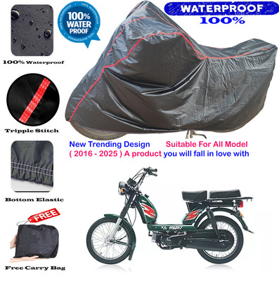 AutoGalaxy Waterproof Two Wheeler Cover for TVS(XL 100 Heavy Duty BS6, Black, Red)