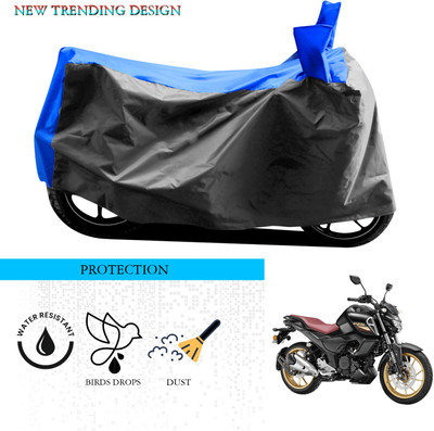 ANTHUB Waterproof Two Wheeler Cover for Yamaha(FZ S V3, Grey, Blue)